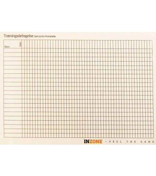 Inzone fremmødetavle